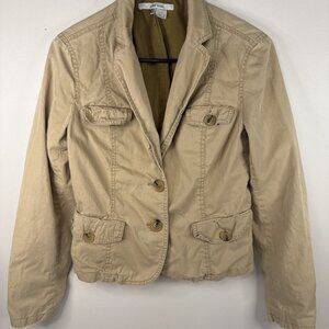 Zara Basic Women’s Cropped Button Up Utility Jacket Size Medium            (C7)